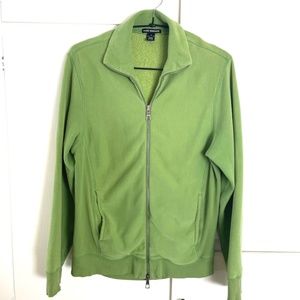 CLUB MONACO Sweatshirt Mens Small Brushed Harbor Jacket Green Ribbed Zip Zipper